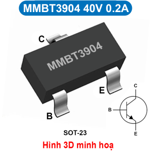 تصویر نمایشی ترانزیستور MMBT3904 پکیج SOT-23